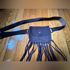 Suede Mini Fringe Hip Pocket